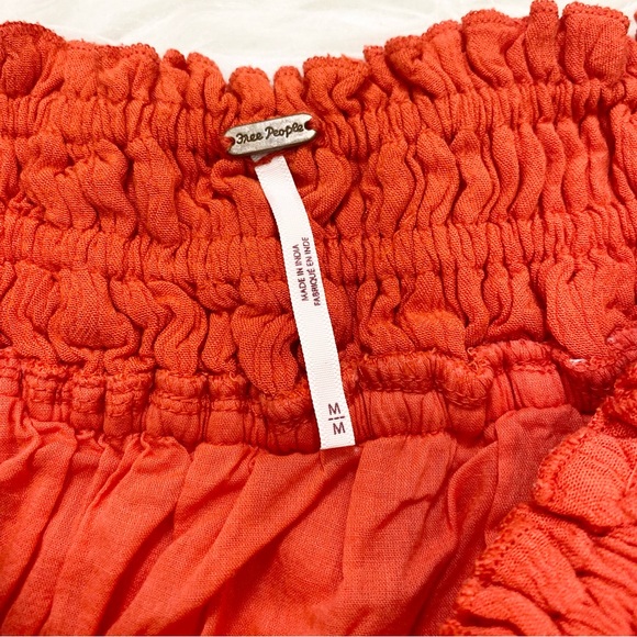 FREE PEOPLE Red Ruffle Mini Skirt - Picture 2 of 3